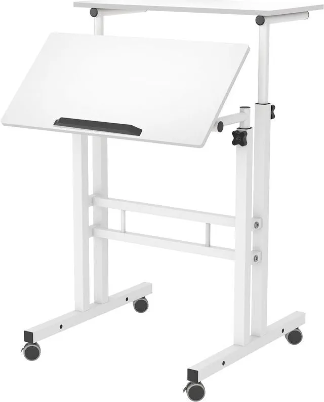 Main image of DlandHome 23.6IN Rolling Standing Desk with Wheels Adjustable Height, White