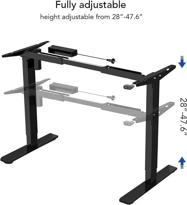 Alt view image 3 of 6 - FLEXISPOT Electric Sit Stand Desk Frame Height Adjustable Desk Base Home Office Standing Table Black Leg