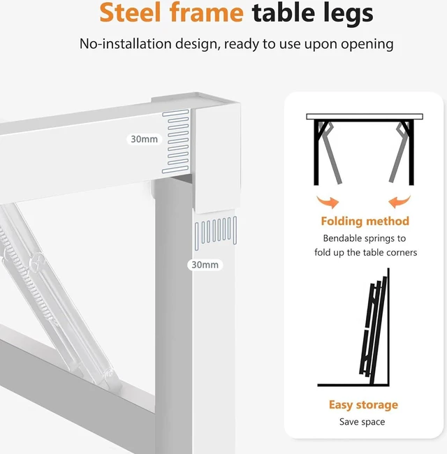Alt view image 5 of 7 - DlandHome 31.5 Inch Small Folding Computer Desk for Home Office, White