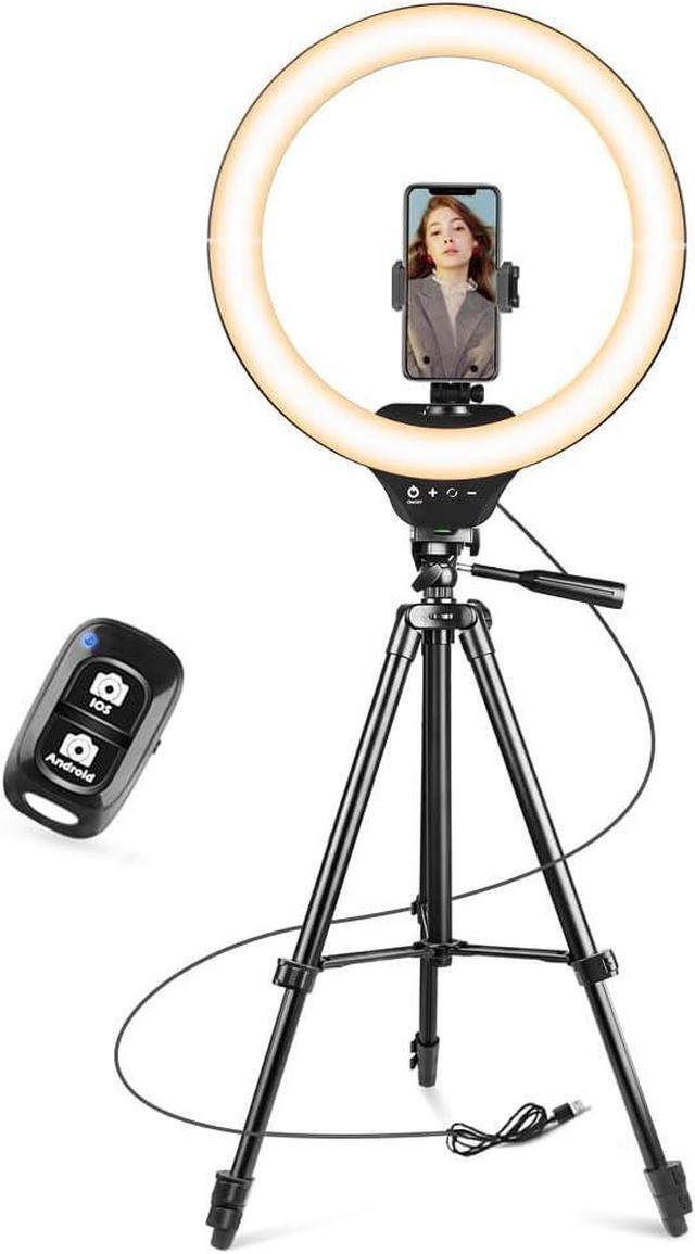 Main image of Sensyne 14'' Ring Light with 50'' Extendable Tripod Stand, LED Circle Lights with Phone Holder for Live Stream/Makeup/YouTube Video/TikTok, Compatible with All Smartphones