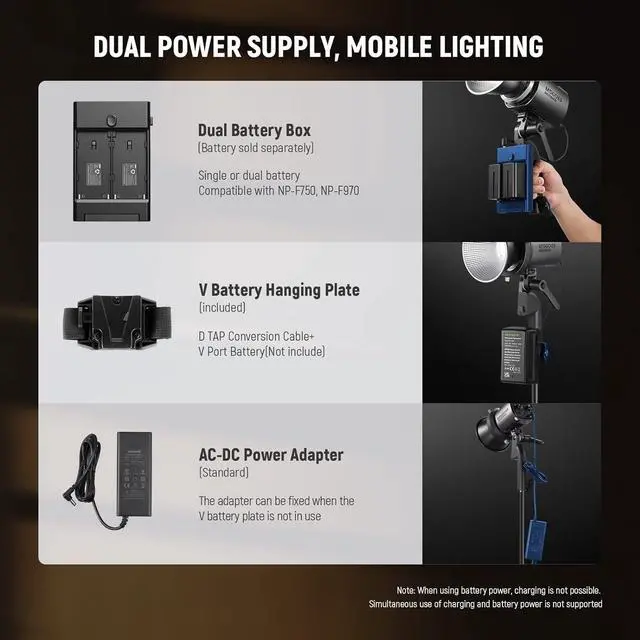 Alt view image 6 of 7 - MS60B LED Video Light 2.4G/APP Control, 65W Metal Mini Compact COB Continuous Output Lighting Spotlight 2700K-6500K, 40000lux@1m, CRI 97+/TLCI 98+, 12 Effects, PWM Dimming, Bowens Mount, Silver