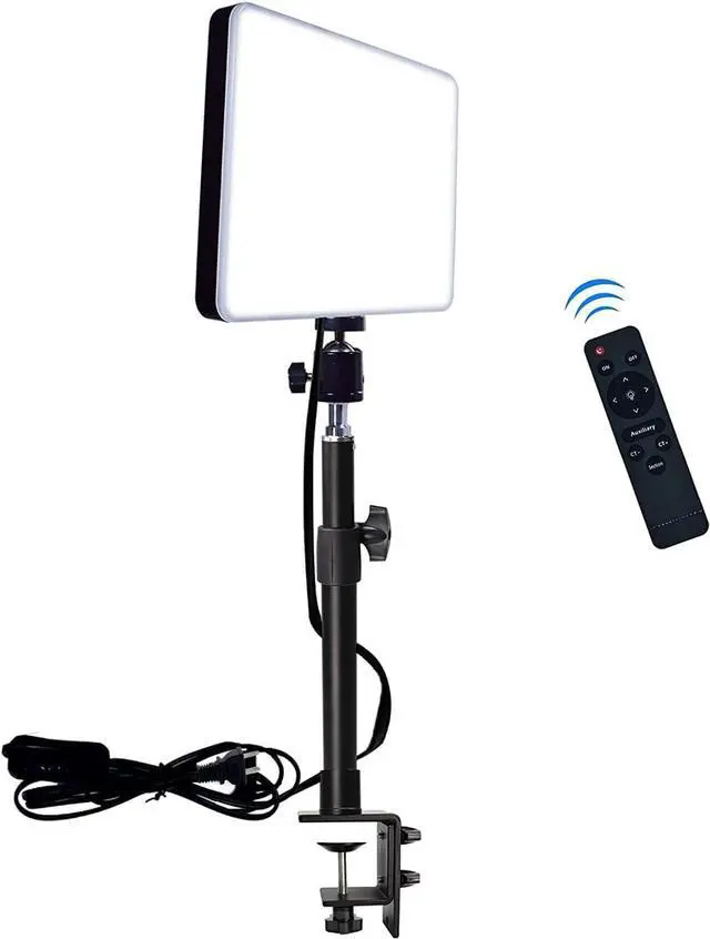 Main image of LED Desk Bi-Color Video Light, Key Light with C-Clamp Stand, 2700K-5700K Dimmable, Wireless Remote, Studio Photography Lighting