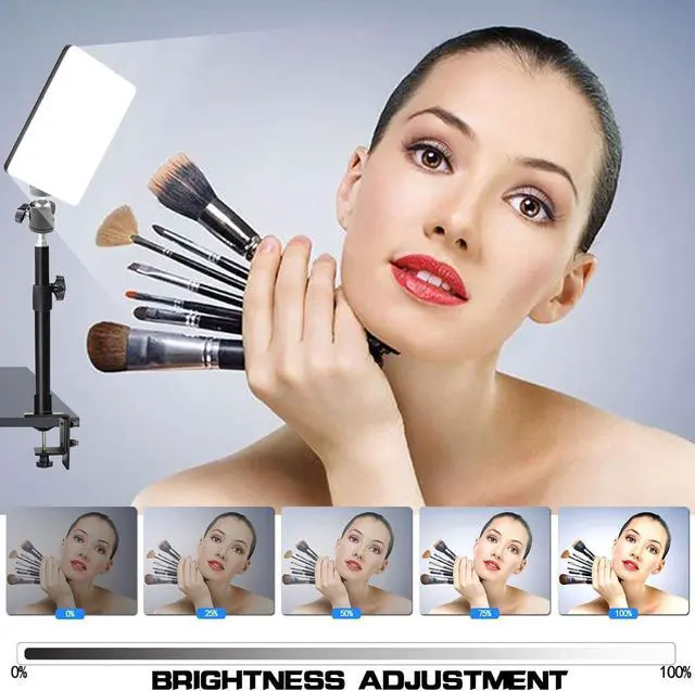 Alt view image 3 of 6 - LED Desk Bi-Color Video Light, Key Light with C-Clamp Stand, 2700K-5700K Dimmable, Wireless Remote, Studio Photography Lighting