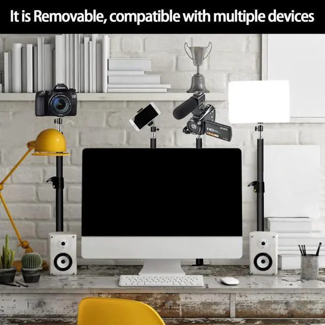 Alt view image 6 of 6 - LED Desk Bi-Color Video Light, Key Light with C-Clamp Stand, 2700K-5700K Dimmable, Wireless Remote, Studio Photography Lighting