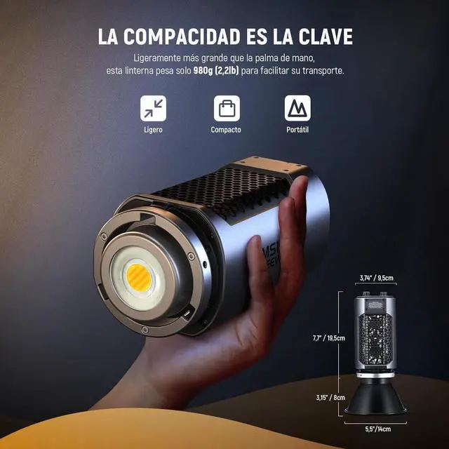 Alt view image 3 of 7 - MS150B 130W Bi Color LED Video Light, Mini COB Portable Photography Lighting with App Control,2.4G Mode, Bowens Mount Continuous Output Lighting, 200000 lux/0.5m, 2700K-6500K, CRI97+, 12 Scenes
