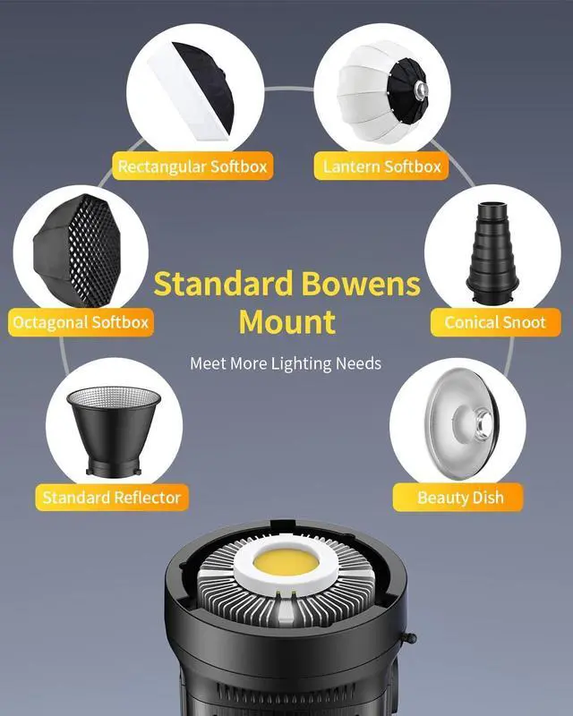 Alt view image 7 of 7 - RALENO 80W LED Video Light with 2.4G Remote Control, 7200Lux CRI95+ Studio Lights with Cooling Fan and Bowens Mount, Photography Light on Continuous Output Lighting for YouTube TikTok Video Recording