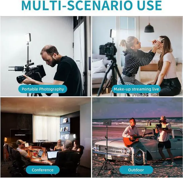 Alt view image 6 of 7 - Studio LED Video Light Kit - 9 Color Filters, Adjustable Tripod, for Photo Video Streaming