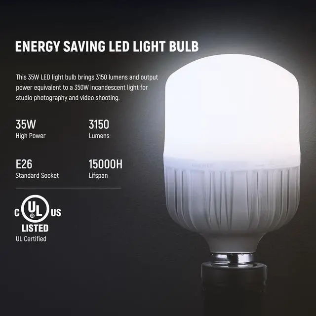 Alt view image 3 of 7 - 700W Equivalent Softbox Lighting Kit, 2Pack UL Certified 5700K LED Lighting Bulbs, 24x24 inches Softboxes with E26 Socket, Photography Continuous Lighting Kit Photo Studio Equipment