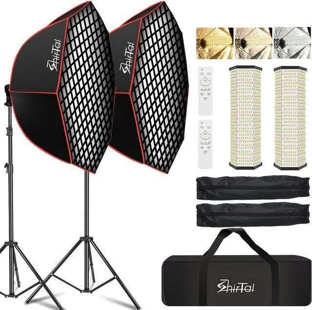 Main image of Softbox Photography Lighting Kit,37" Octange Softbox Lighting Kit with Honeycomb Grid 110W 2700K-6500K 11000Lux Dimmable LED Prismatic Lamp and Remote Control, Lighting for Video Recording
