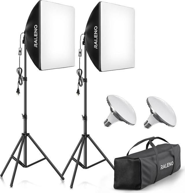 New RALENO 2 Packs LED Video 2024 Light and 75inches Stand Lighting Kit Include: 3200