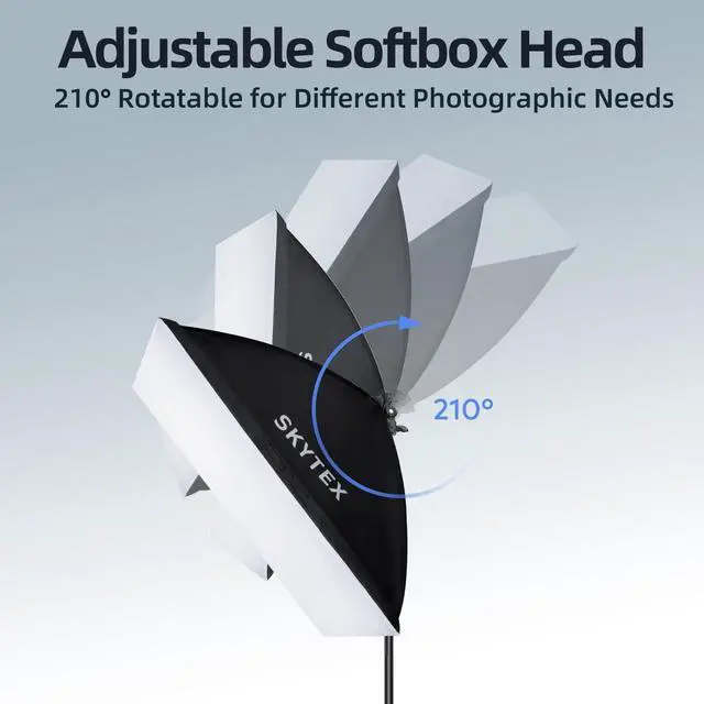 Alt view image 5 of 6 - Skytex Softbox Lighting Kit 2Pack, 20x28in Soft Box | 135W 5500K E27 CFLBulb Continuous Photography Lighting, Photo Studio Lights Equipment for Camera Shooting, Video Recording
