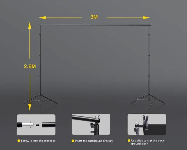Alt view image 5 of 7 - Photography Lighting Kit, 8.5 x 10 ft Backdrop Stands with Green Screen, Softbox and Umbrella with 5500 K, 97CRI, LED Bulbs, 3 Color Backdrops for Photo Studio Equipment, Portrait Product Shoot