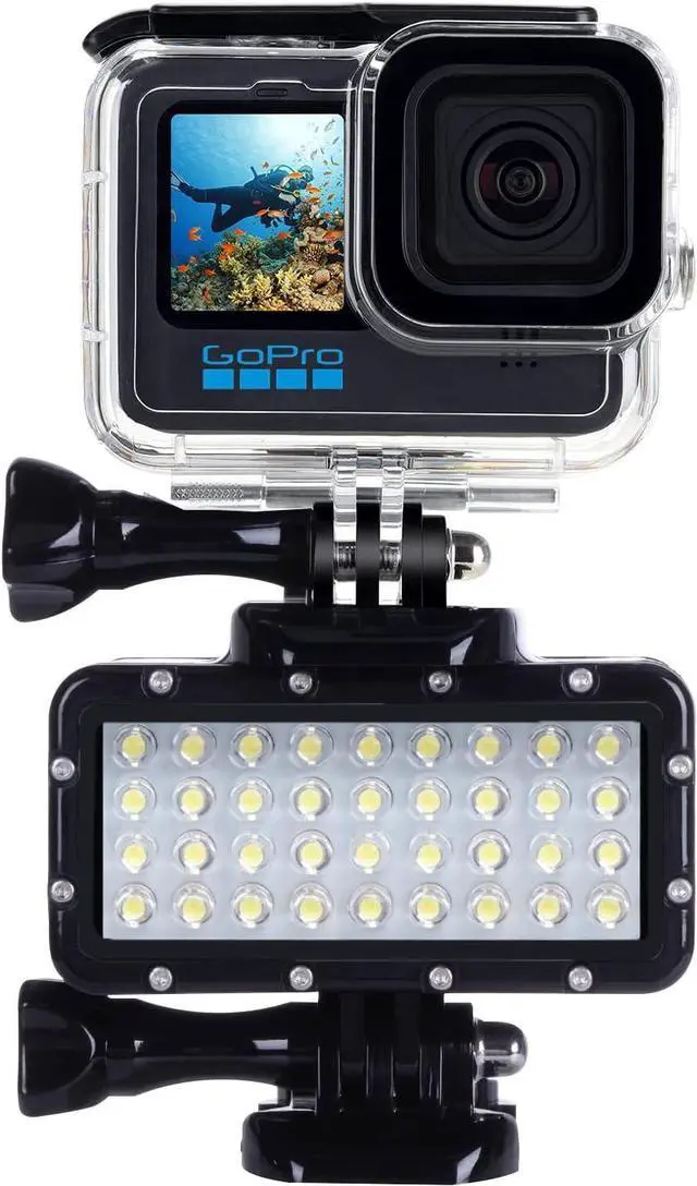 Alt view image 3 of 7 - Suptig Diving Light High Power Dimmable Waterproof LED Video Light Fill Night Light Diving Underwater Light Waterproof 147ft for Gopro Hero 12/11/10/9/8/7/6/5/5S/4/3+ More Action Cam