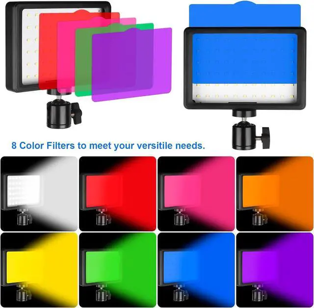 Alt view image 4 of 7 - LED Photo Video Light 2-Pack, Ci-Fotto Dimmable 5600K USB LED Continuous Light Photography Light with Tripods and Color Filters for Photo Studios, YouTube, TikTok, Video Recording, Game Streaming