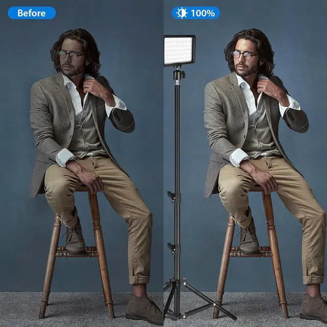 Alt view image 7 of 7 - LED Photo Video Light 2-Pack, Ci-Fotto Dimmable 5600K USB LED Continuous Light Photography Light with Tripods and Color Filters for Photo Studios, YouTube, TikTok, Video Recording, Game Streaming