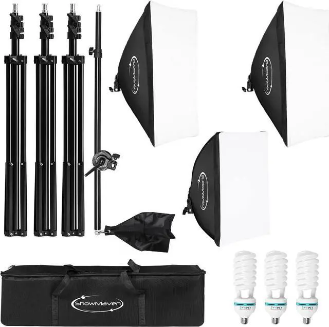 Alt view image 7 of 7 - ShowMaven Softbox Lighting Kit Photography- Professional Continuous Light System Photo Lighting Kit with E27 135W Bulbs 5500K Photo Equipment for Portraits Video Shooting