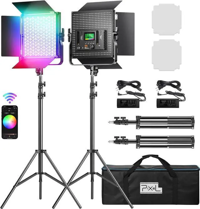 Main image of Pixel K80 Photography Lighting with APP Control, 2600K-10000K CRI 97+ RGB Led Video Light Panel, 9 Applicable Scenes Lighting for Studio/Gaming/Streaming/YouTube/Videography/Film/Video Recording