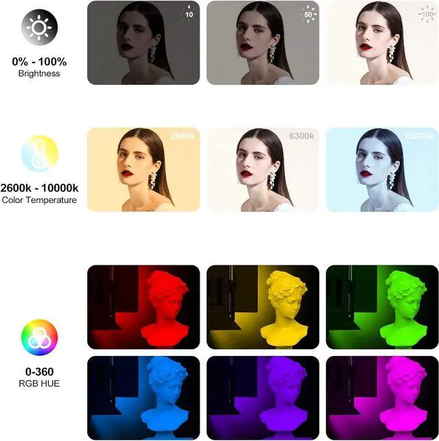 Alt view image 2 of 7 - Pixel K80 Photography Lighting with APP Control, 2600K-10000K CRI 97+ RGB Led Video Light Panel, 9 Applicable Scenes Lighting for Studio/Gaming/Streaming/YouTube/Videography/Film/Video Recording