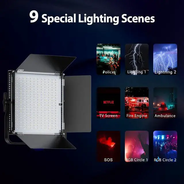 Alt view image 3 of 7 - Pixel K80 Photography Lighting with APP Control, 2600K-10000K CRI 97+ RGB Led Video Light Panel, 9 Applicable Scenes Lighting for Studio/Gaming/Streaming/YouTube/Videography/Film/Video Recording