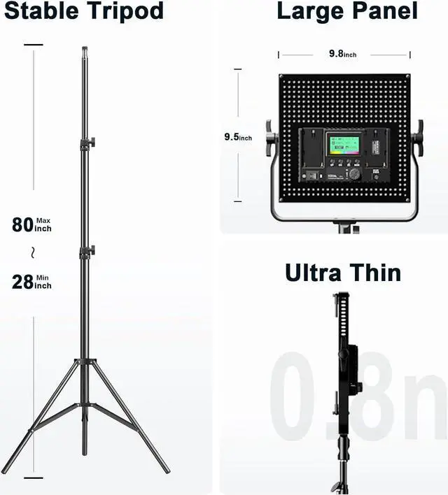 Alt view image 6 of 7 - Pixel K80 Photography Lighting with APP Control, 2600K-10000K CRI 97+ RGB Led Video Light Panel, 9 Applicable Scenes Lighting for Studio/Gaming/Streaming/YouTube/Videography/Film/Video Recording