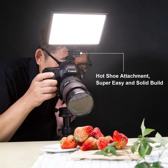 Alt view image 2 of 7 - VILTROX 15W LED Video Light Panel, 3300K-5600K On Camera Light, Super Thin Key Light Panel with NP-F550, Led Photography Lighting CRI95+ for Studio Photography Video Recording Live Streaming L116T