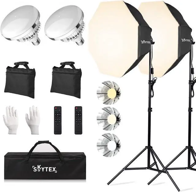Main image of Skytex Softbox Lighting Kit 2pack 20x28in Octa Soft Box|135W 2700-6400K E27 LED Bulb Continuous Photography Lighting, Photo Studio Lights Equipment for Camera Shooting, Video Recording