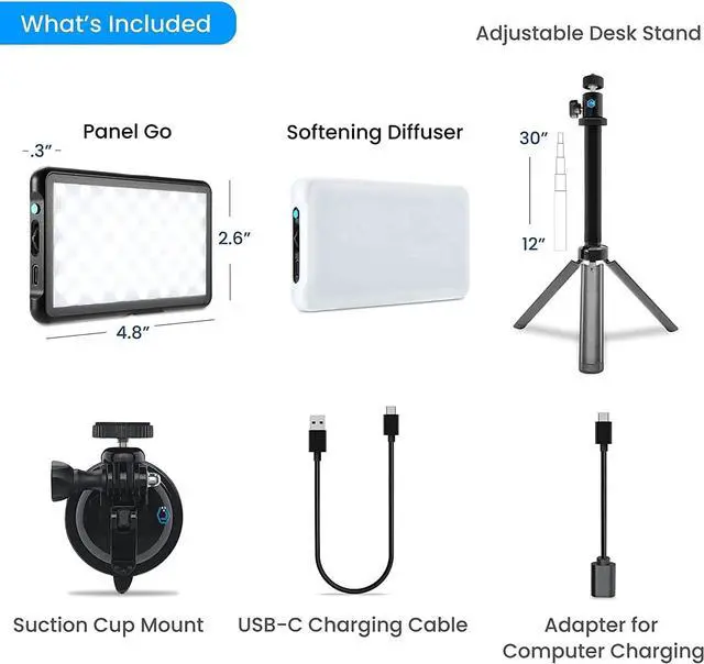 Alt view image 4 of 7 - Lume Cube Broadcast Lighting Kit Live Stream Webcam Light for Computer & Laptop Enhance Video Calls Streaming & Vlogging Include Adjustable Tripod & Suction Mount Adjust Brightness & Color Temperature