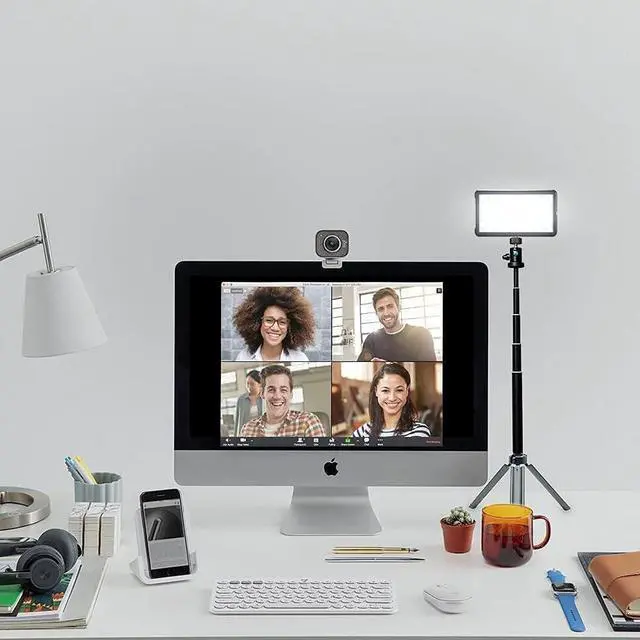 Alt view image 7 of 7 - Lume Cube Broadcast Lighting Kit Live Stream Webcam Light for Computer & Laptop Enhance Video Calls Streaming & Vlogging Include Adjustable Tripod & Suction Mount Adjust Brightness & Color Temperature
