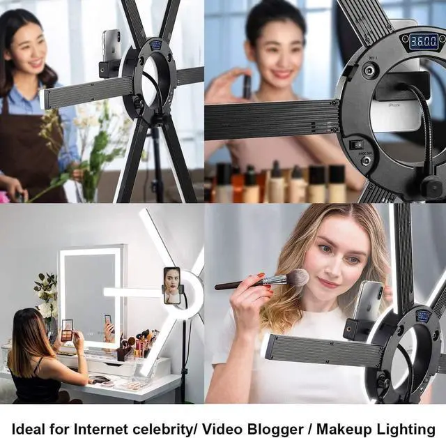 Alt view image 2 of 7 - Great Video Maker 600S LED Ring Light, 90W Dimmable Led Video Light Kit with Detachable Light Bars, Photography Lighting Led Video Lighting Kit for Live Broadcast, YouTube, CRI 97+ 3200K-5600K