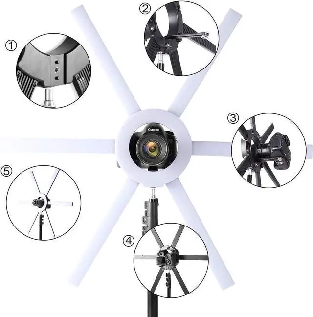 Alt view image 7 of 7 - GVM Great Video Maker 600S LED Ring Light, 90W Dimmable Led Video Light Kit with Detachable Light Bars, Photography Lighting Led Video Lighting Kit for Live Broadcast, YouTube, CRI 97+ 3200K-5600K