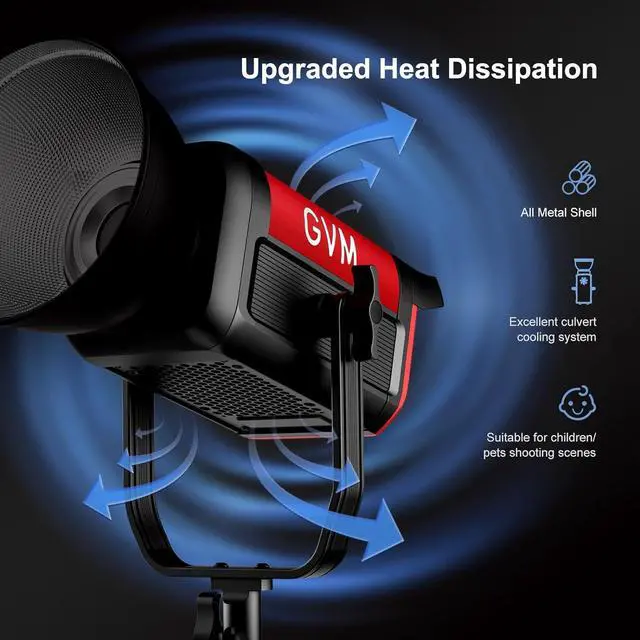 Alt view image 6 of 7 - GVM 200W LED Video Light, PRO SD200B Photography Lighting Kit with Bluetooth Mesh Network/DMX Control, 2700K-6800K Studio Light Continuous Lighting Kit for YouTube,Film, 45400lux/1m, 12 Scene Effects