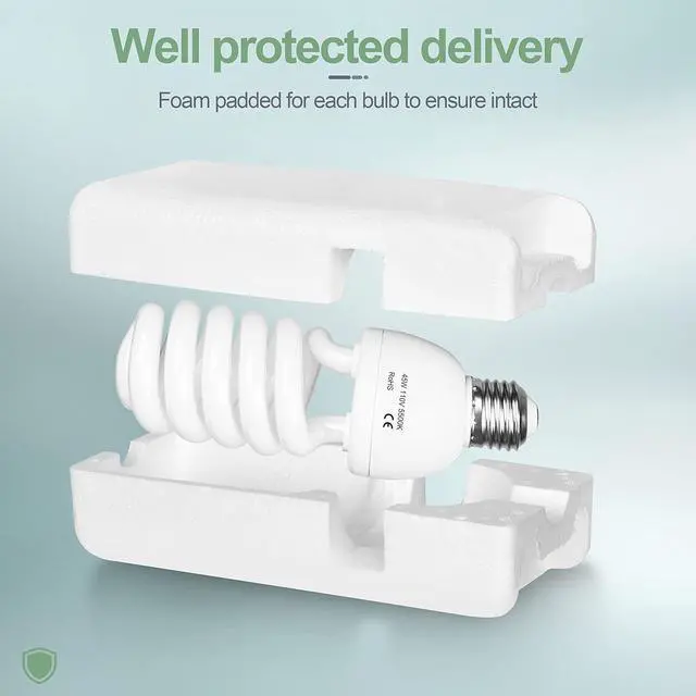 Alt view image 6 of 7 - EMART Full Spectrum Light Bulb, 4 x 45W 5500K Spiral CFL Daylight for Photography Photo Video Studio, Softbox Lighting Kit, Household Use, Portrait Shooting