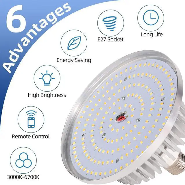 Alt view image 5 of 7 - 175W Photography Light Bulb Dimmable Tricolor LED Bulbs 3000-6700K Color Softbox Bulb in E27 Socket for Photography Photo Video Studio Lighting White Warm Cold 1 Pack
