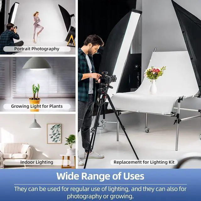 Alt view image 6 of 7 - 175W Photography Light Bulb Dimmable Tricolor LED Bulbs 3000-6700K Color Softbox Bulb in E27 Socket for Photography Photo Video Studio Lighting White Warm Cold 1 Pack