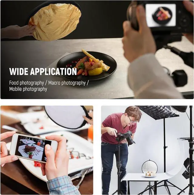 Alt view image 4 of 7 - NEEWER 12 Inch/30 Centimeter Light Reflector Light Diffuser 5 in 1 Collapsible Multi Disc with Bag - Translucent, Silver, Gold, White, and Black for Studio Photography Lighting and Outdoor Lighting