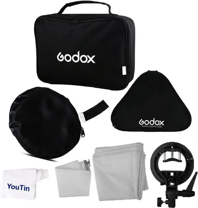 Alt view image 7 of 7 - Godox Softbox 24"x24"/60x60cm with S-Type Speedlite Bracket & Bag