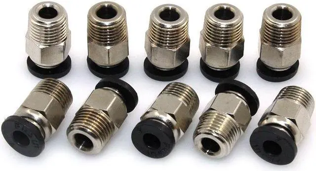 Main image of BIQU PC4-M10 Pneumatic Connector Fittings Bowden Tube Coupler Male Straight PTFE Tube Push for E3D-V6 Bowden Extruder Compatible with Ender-3 Ender-3 V2 3D Printers (Pack of 10pcs)