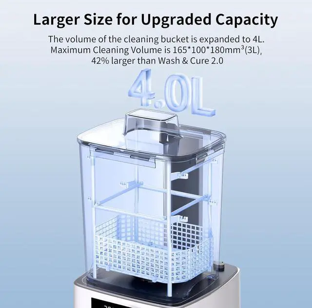 Alt view image 2 of 7 - ANYCUBIC Wash and Cure 3.0. Newest Uparaded Volume 2 in 1 Wash and Cure Station. with Gooseneck Lights. for Mars Anycubic Photon Mono 4K 2 LCD SLA DLP 3D Printer Washing Size of 165 x 100 x180 mm