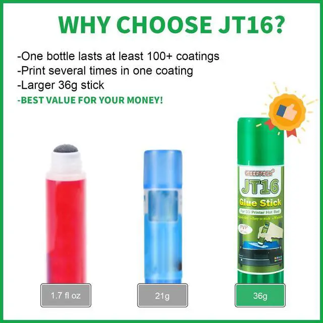 Alt view image 7 of 7 - 3D Printer Glue Stick 6 Pack, Perfect First Layer Adhesion, Prevents Warping on Heat Bed, Easy Release for ABS PLA PETG Filaments and Various Build Plate, 36g/1.27oz