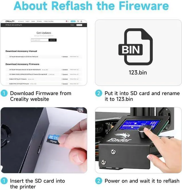 Alt view image 5 of 6 - Creality CR Touch Auto Leveling Kit, 3D Printer Bed Auto Leveling Sensor Kit for Ender 3/ Ender 3 Pro/Ender 3 V2/ Ender 3 Max/Ender 5/ and CR 10 with 32 Bit V4.2.2/V4.2.7 Mainboard