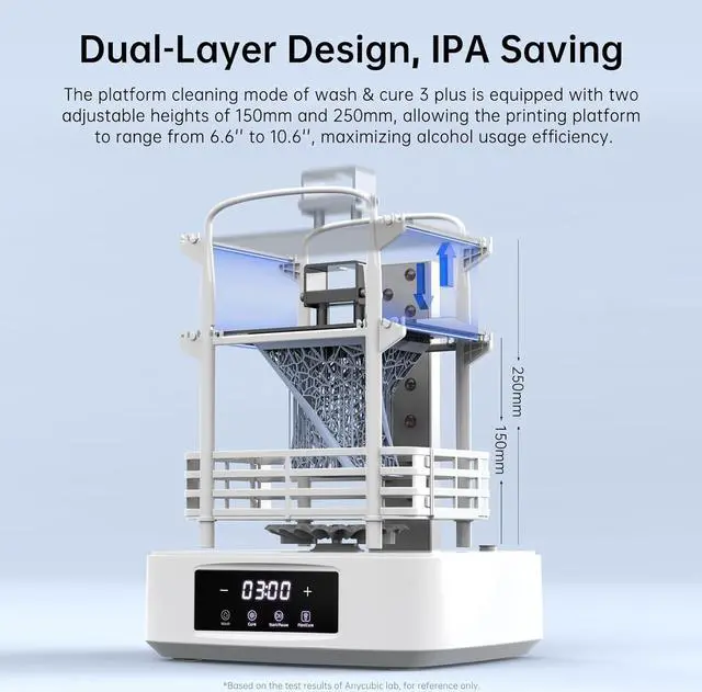 Alt view image 4 of 6 - ANYCUBIC Wash and Cure 3 Plus Station, Size-Upgrade Wash Cure Machine with Gooseneck Lights, Dual-Layer Design and IPA Saving, for Anycubic Photon Mono M5 Saturn LCD/SLA/DLP 3D Printer