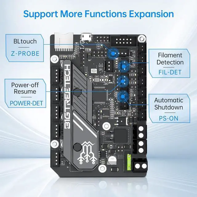 Alt view image 5 of 7 - BIGTREETECH SKR Mini E3 V3.0 Motherboard with TMC2209 UART Stepper Motor Driver BTT 32 Bit Silent Control Board, Support Marlin/Klipper for Ender-3, Ender-3 V2, Ender-3 Pro 3D Printer