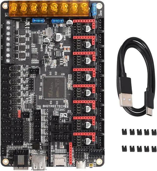 Main image of BIGTREETECH Direct Octopus V1.1 Control Board 32Bit Silent Motherboard Support 8 Axis TMC2209 Stepper Motor Driver Compatible btt pi v1.2 to Running Klipper/Marlin for Voron 2.4 CoreXY 3D Printer