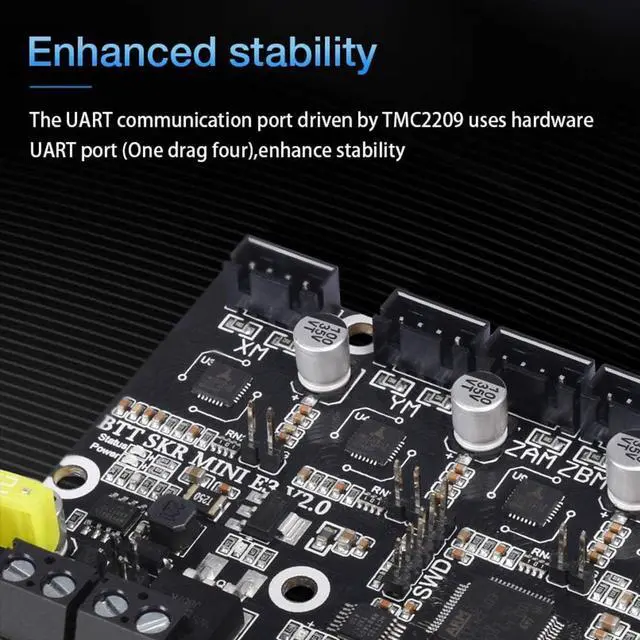 Alt view image 5 of 7 - BIGTREETECH SKR Mini E3 V2.0 Control Board 32Bit Silent Motherboard Integrated with TMC2209 UART Stepper Motor Driver for Ender 3/V2/3 Pro Ender 5 3D Printer