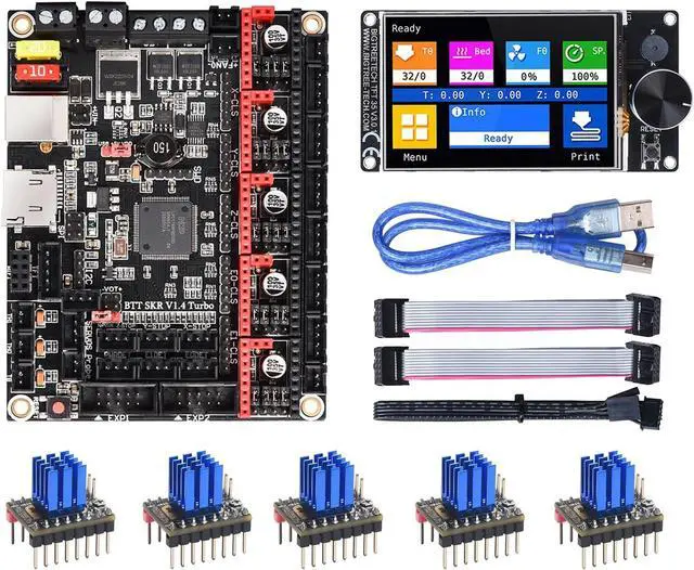 Main image of BIGTREETECH SKR V1.4 Turbo Control Board+TFT35 V3.0.1 Touch Screen Display+5Pcs TMC2209 V1.3 Stepper Motor Driver Support Klipper Marlin for Ender 3/V2 CR10 Voron FDM 3D Printer DIY Motherboard