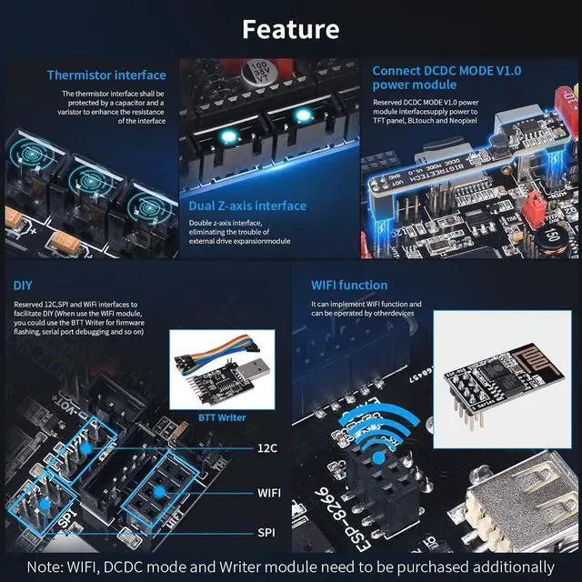 Alt view image 4 of 7 - BIGTREETECH SKR V1.4 Turbo Control Board+TFT35 V3.0.1 Touch Screen Display+5Pcs TMC2209 V1.3 Stepper Motor Driver Support Klipper Marlin for Ender 3/V2 CR10 Voron FDM 3D Printer DIY Motherboard