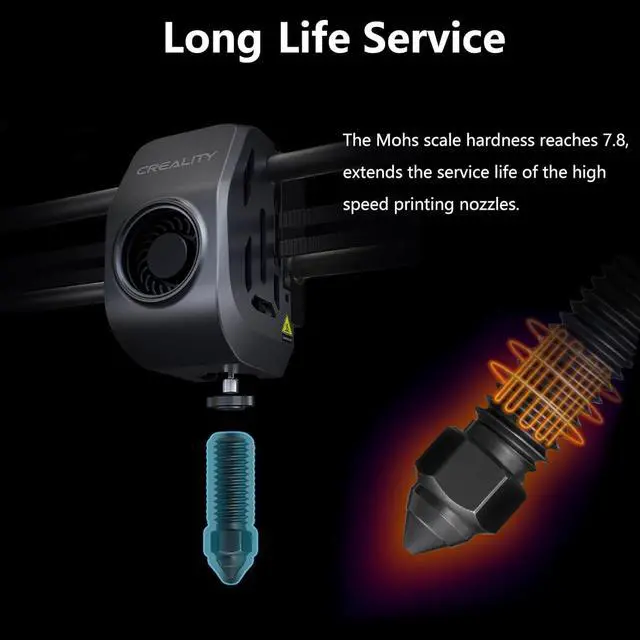 Alt view image 5 of 7 - Official Creality K1 Nozzle Kits, 5PCS Ender 3 V3 KE 3D Printer Hardened Steel Nozzles 0.4mm, High-Speed Printing and High Flow Extruder Nozzles for Creality K1, K1 Max, CR-M4, CR-10 SE 3D Printers