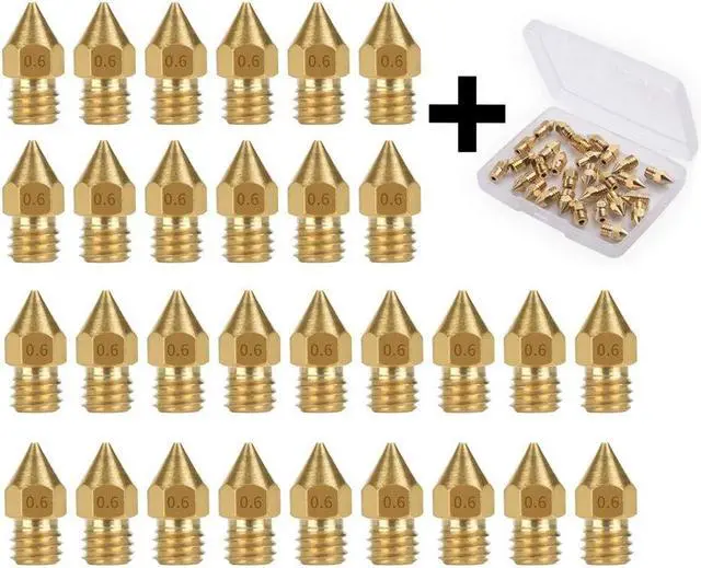 Main image of 30PCS 0.6mm 3D Printer Extruder Nozzles for Anet A8 Makerbot MK8 Creality CR-10 S4 S5 Ender 3 3Pro 5
