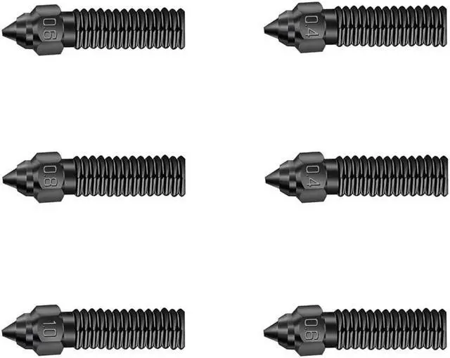 Alt view image 4 of 6 - Sovol SV06 Plus/SV07/SV07 Plus Hardened Steel High Flow Nozzles 0.4mm*2pcs/0.6mm*2pcs/0.8mm*1pc/1mm*1pc 6pcs in Total