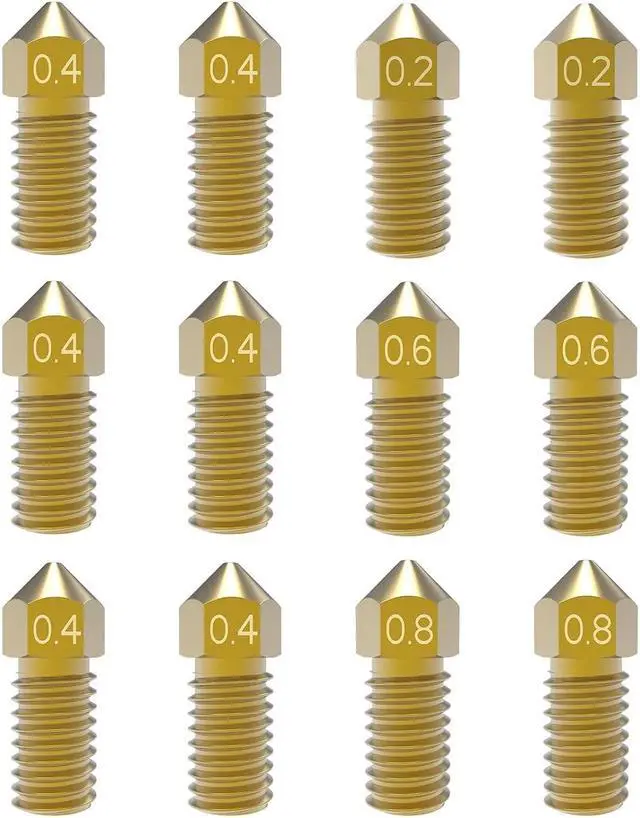 Main image of Brass Nozzle Kit for AnkerMake M5/M5C, 0.2-0.8mm, 12PCS | High Temp Resistant, Upgraded Durable, 4 Size Assortment(0.2/0.4/0.6/0.8mm), Compatible with Ender 3/3 Pro/V2